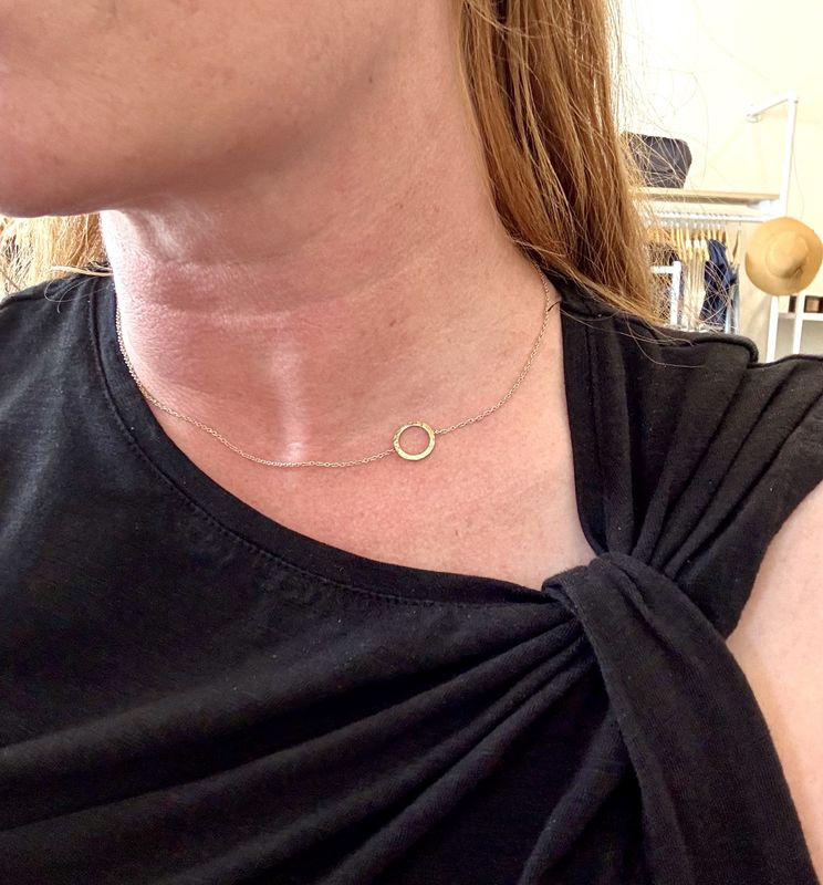 Gai Russo Side Element Necklace Gold Fill Circle