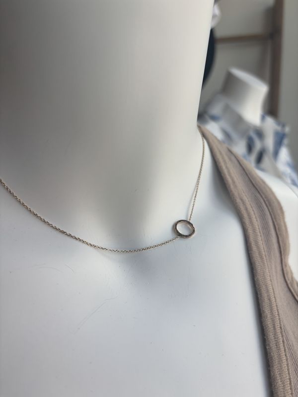 Gai Russo Side Element Necklace Gold Fill Circle