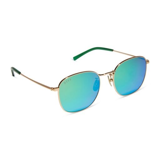 Diff Axel Gold With Green Mirror, Colour: green mirror