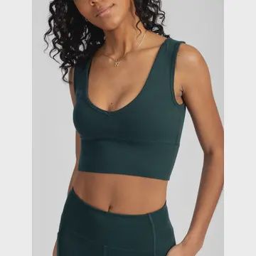 Happy Earth Organic Reversible Crop Tank, Colour: Monstera, Size: S