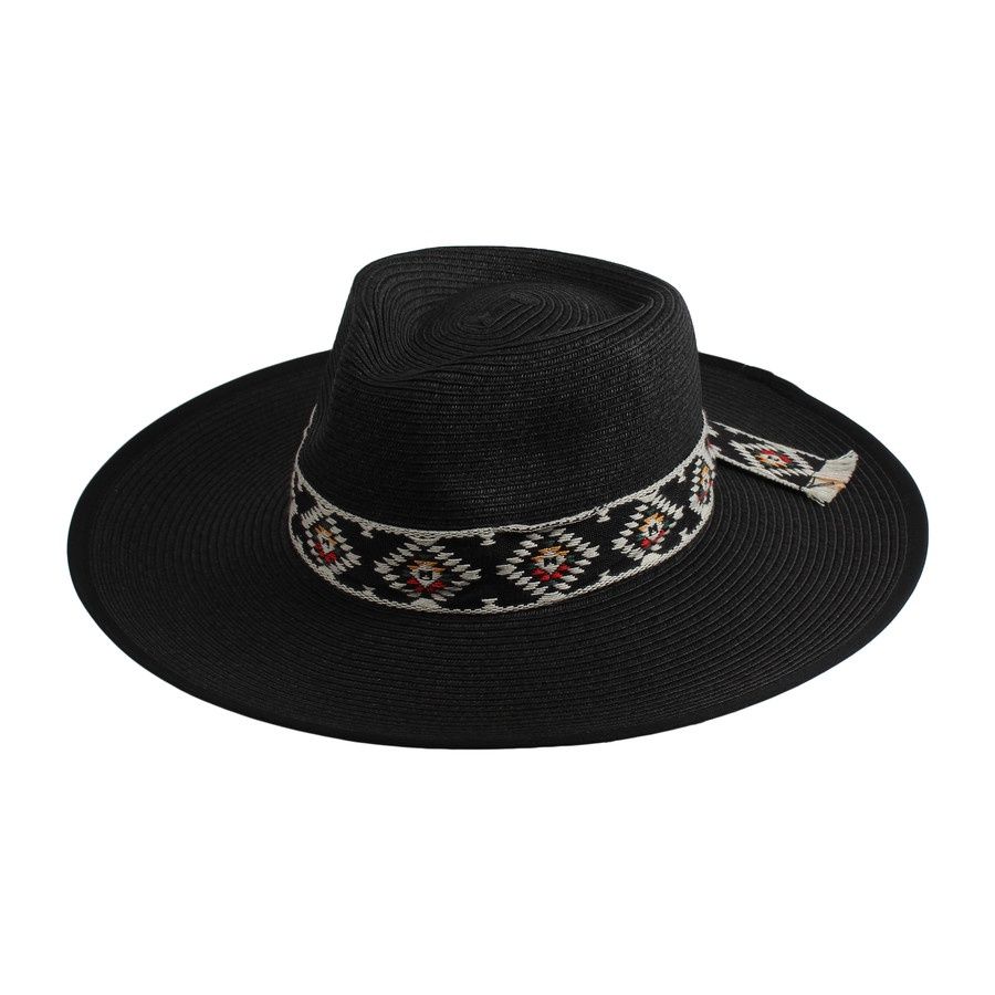 JS Avocado Paper Braid Flat Brim Hat