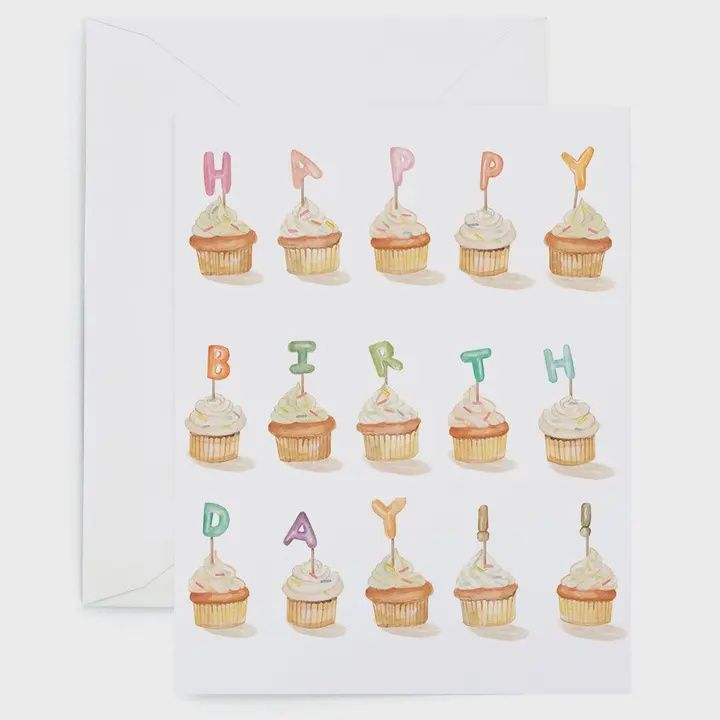 Lana's Birthday Cupcakes Greeting Card
