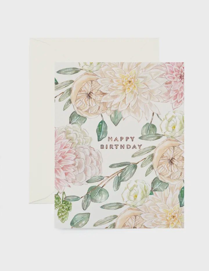 Lana's Shop Garden Rose Birthday Greeting Card