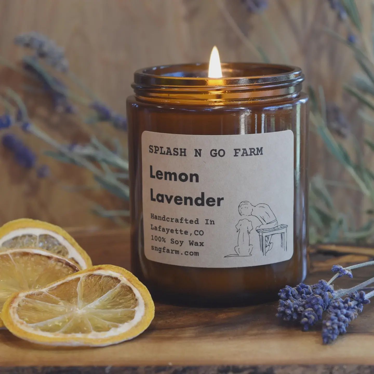 Splash N Go Farm Lemon Lavender Soy Candle | 8 Oz