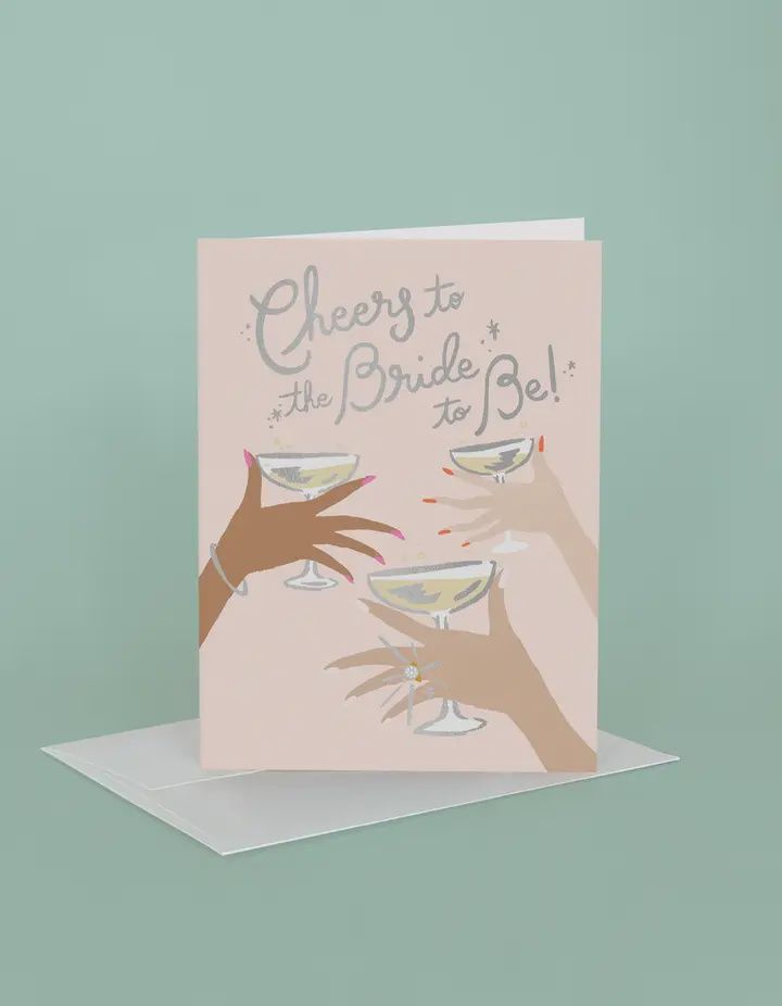 Idlewild Co. Greeting Card | Cheers To The Bride, Silver Foil