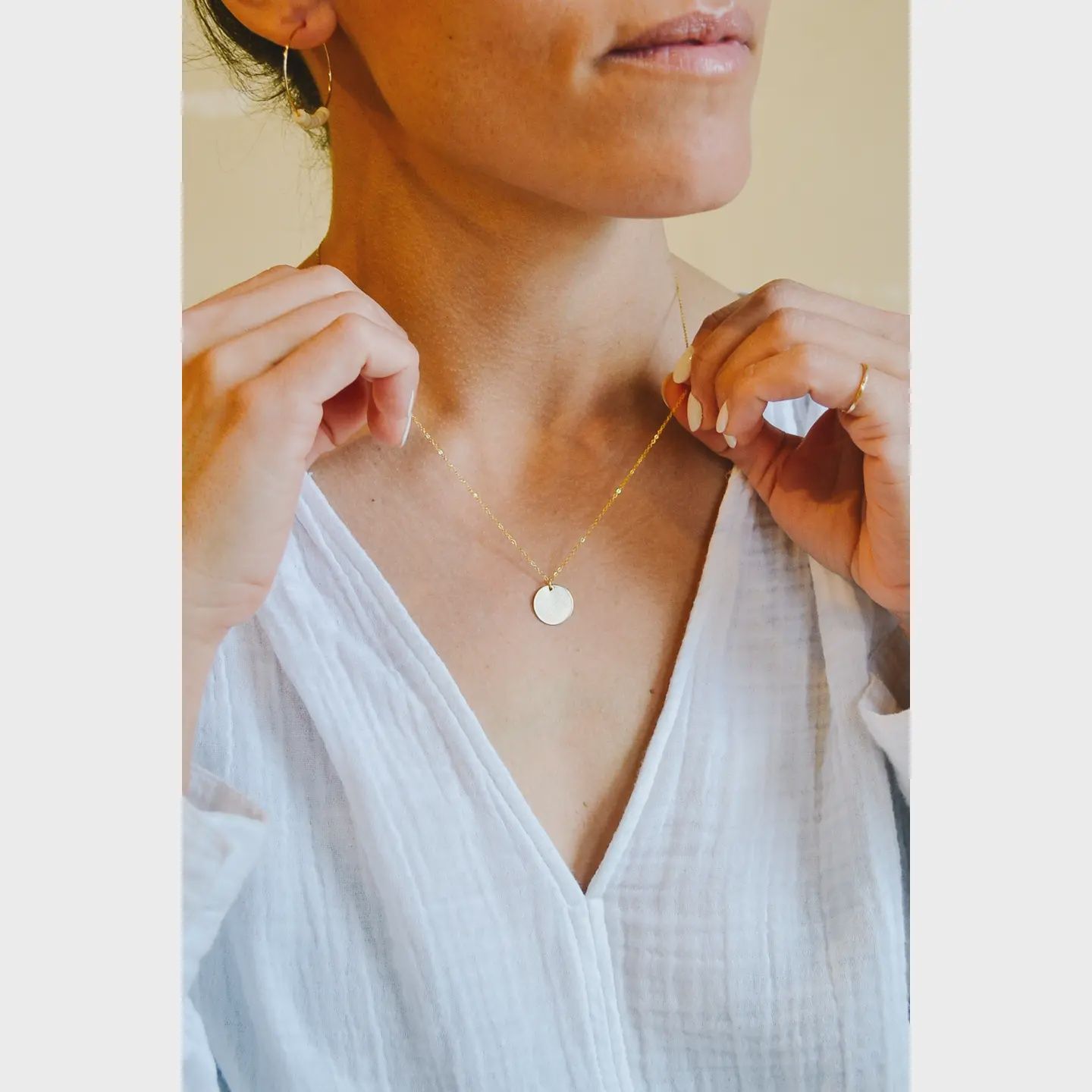 Heritage &amp; Bloom Gold Fill Disc Necklace 16"
