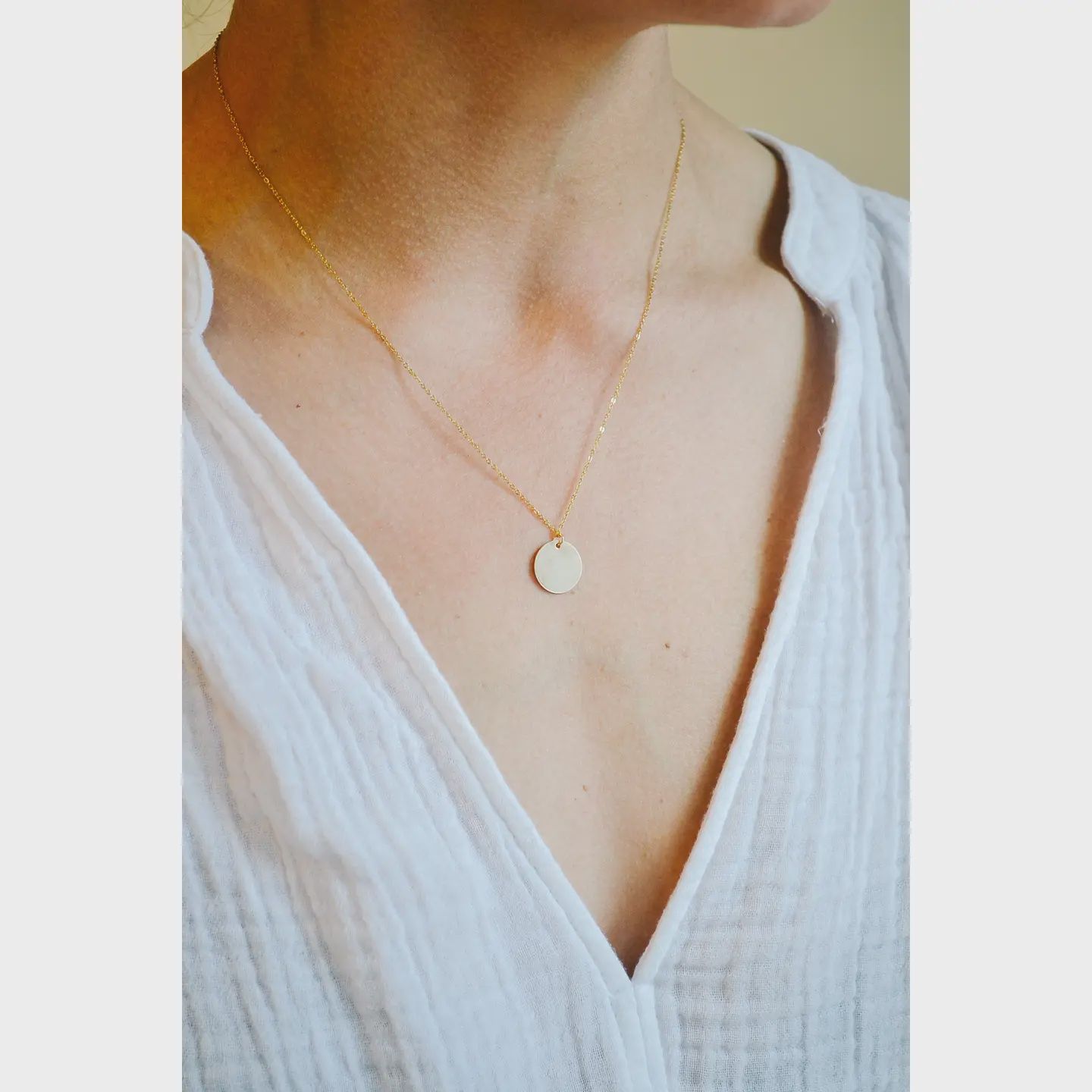 Heritage &amp; Bloom Gold Fill Disc Necklace 16"