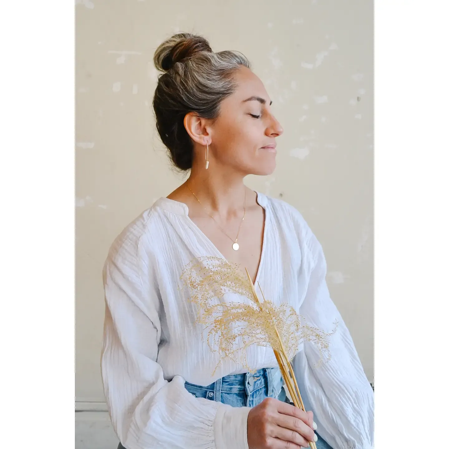 Heritage &amp; Bloom Gold Fill Disc Necklace 16"