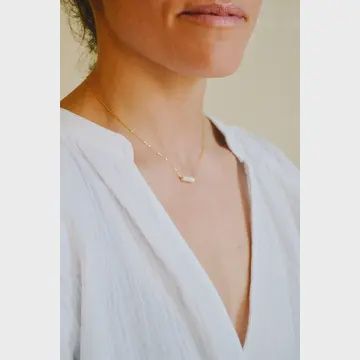 Heritage &amp; Bloom Riverstone Bead Necklace 16"