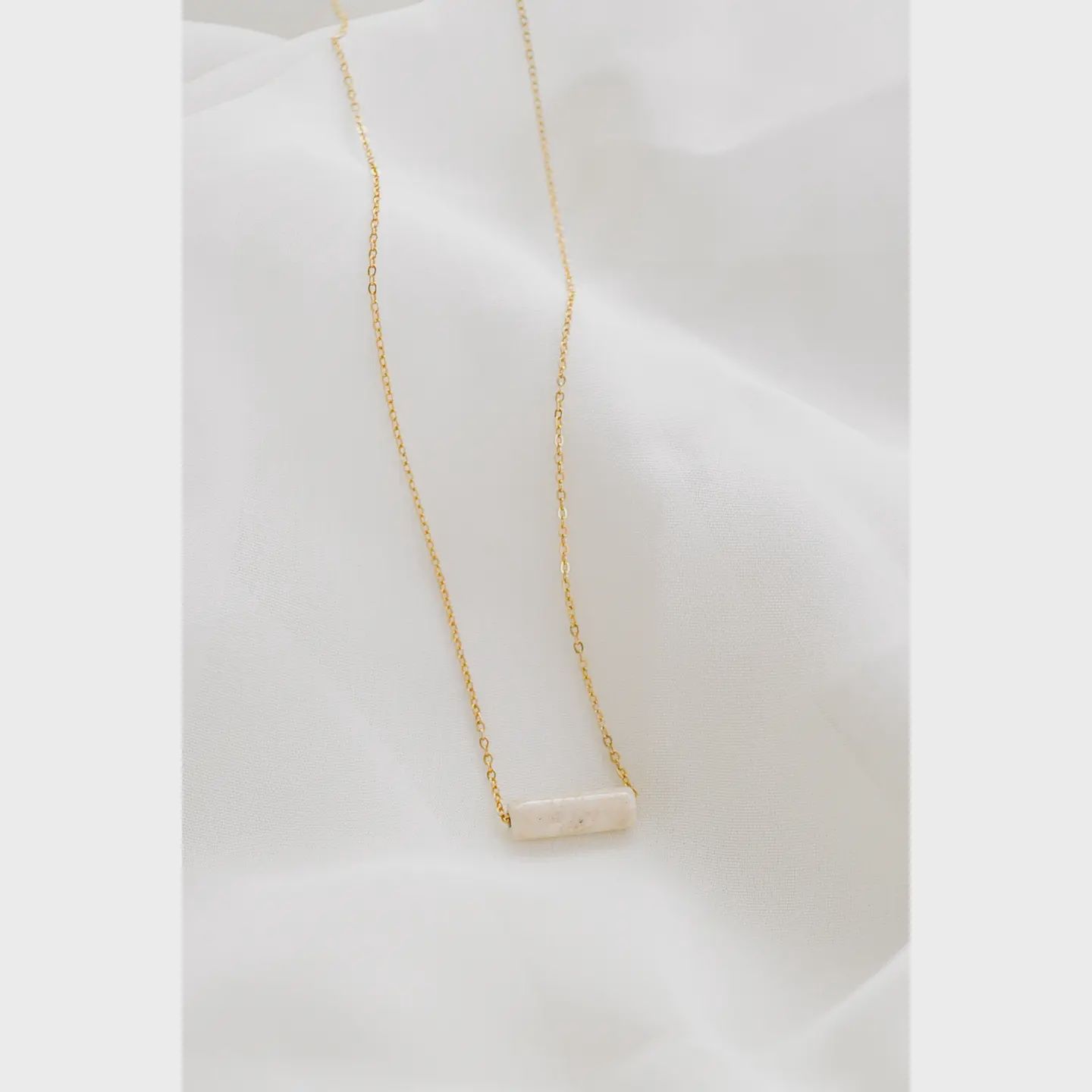 Heritage &amp; Bloom Riverstone Bead Necklace 16"
