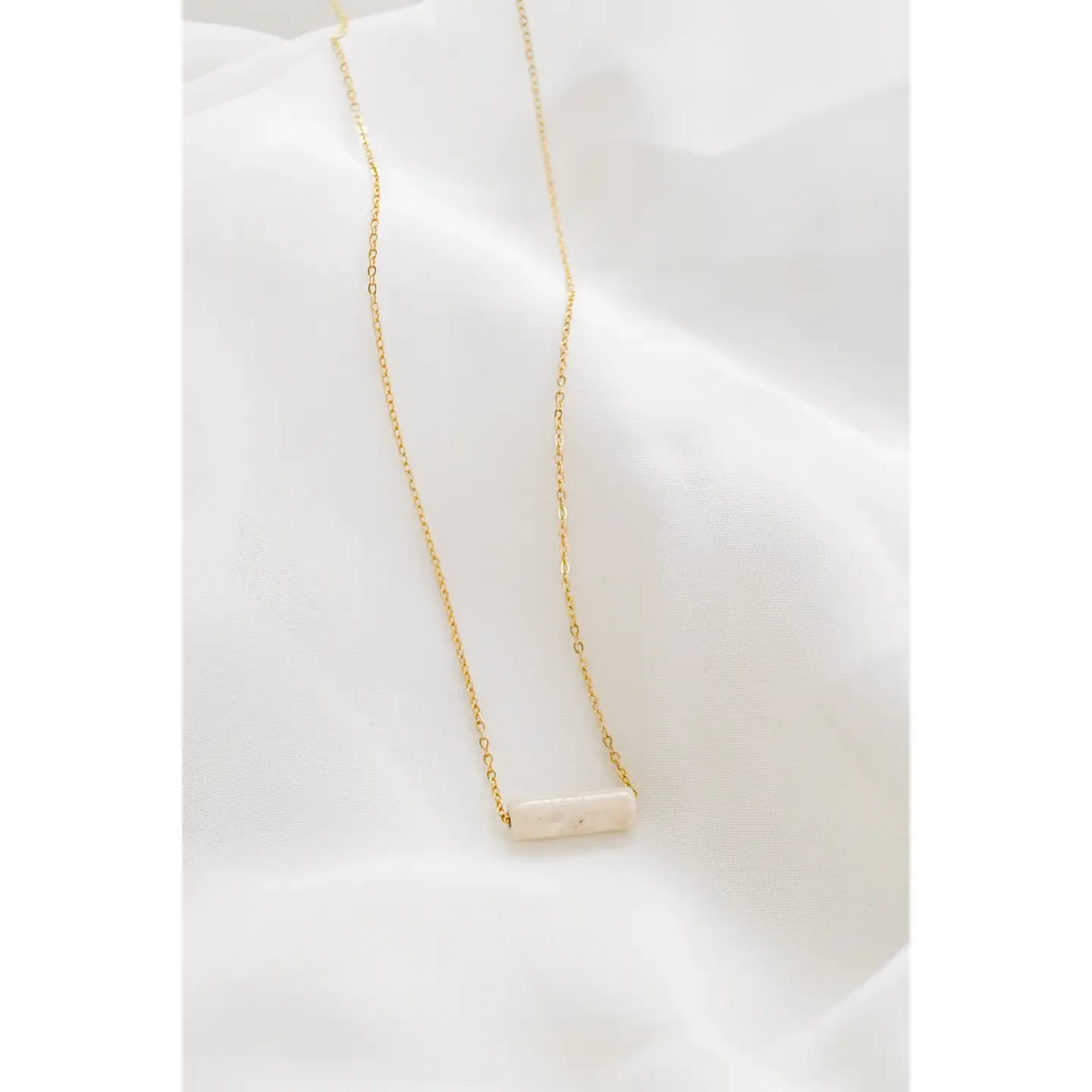 Heritage &amp; Bloom Riverstone Bead Necklace 16"