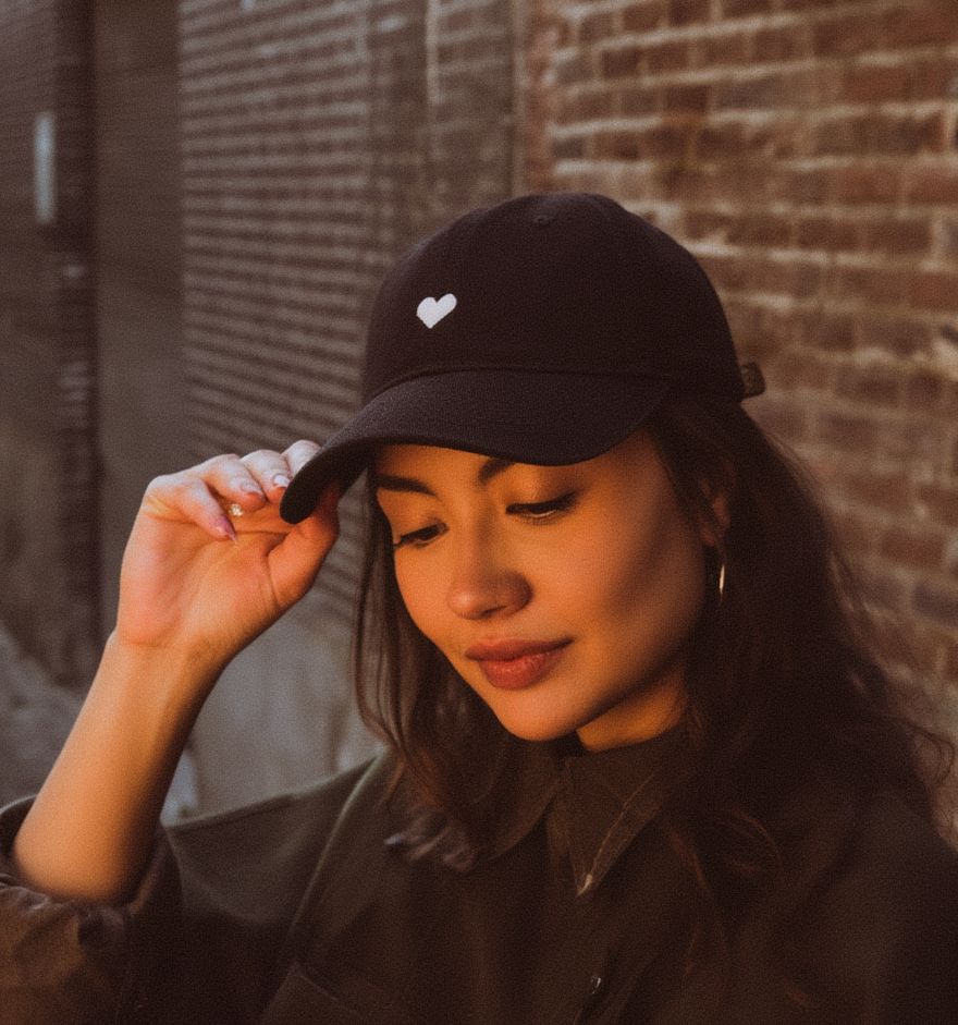 Atticus Poetry Embroidered Heart Dad Hat Black