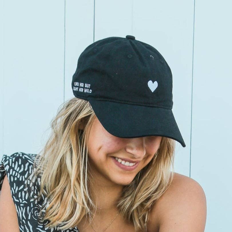 Atticus Poetry Embroidered Heart Dad Hat Black