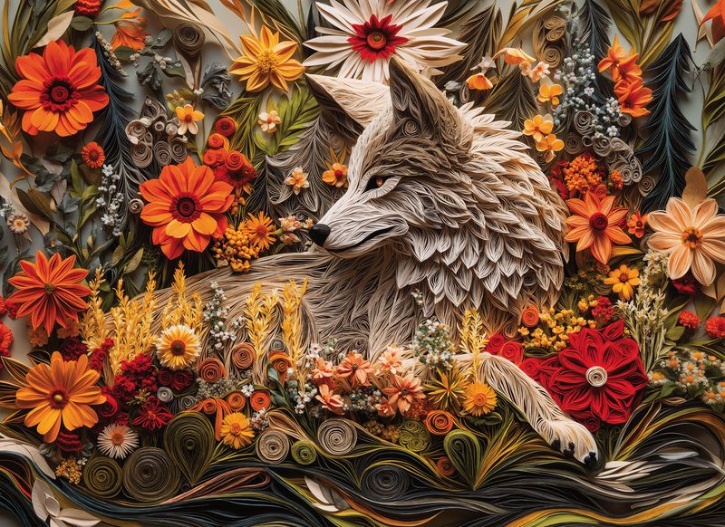 Final Piece Puzzles Wildflower Wolf No. 15