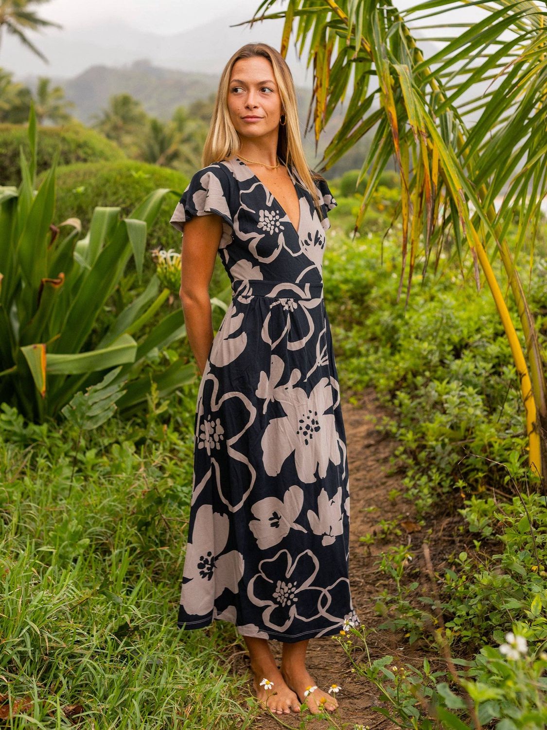 Happy Earth Isla Dress Moonflowers