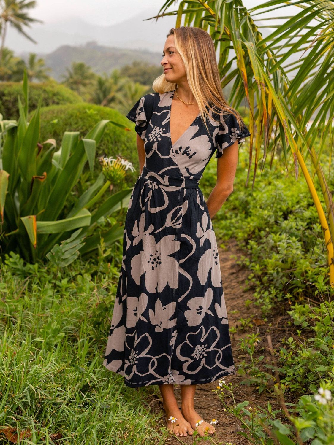 Happy Earth Isla Dress Moonflowers