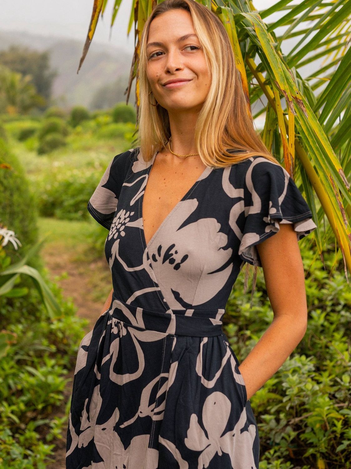 Happy Earth Isla Dress Moonflowers