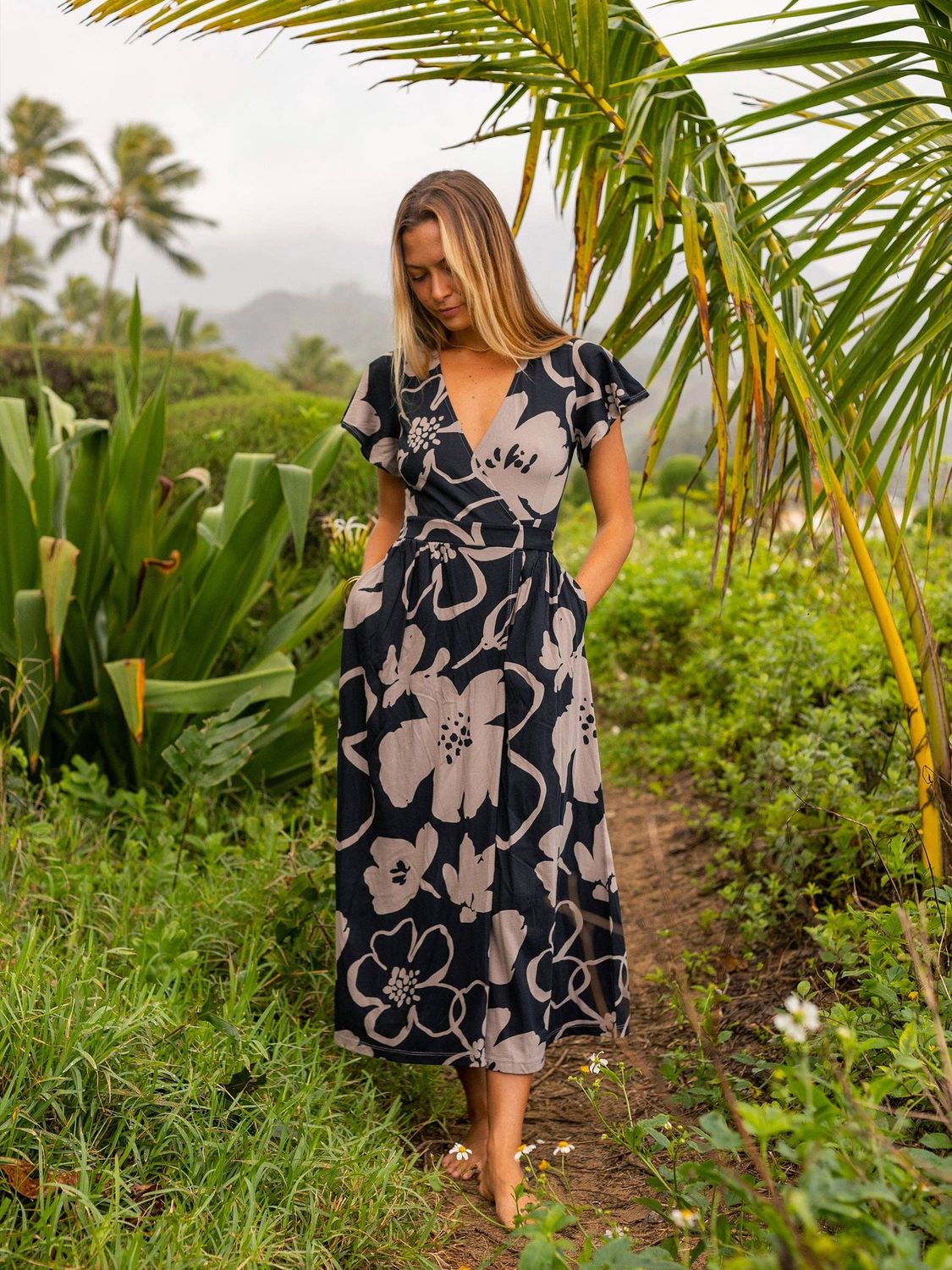 Happy Earth Isla Dress Moonflowers