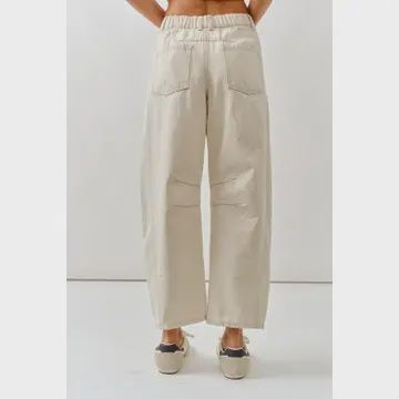 Aaron &amp; Amber Embroidered Cotton Barrel Pant