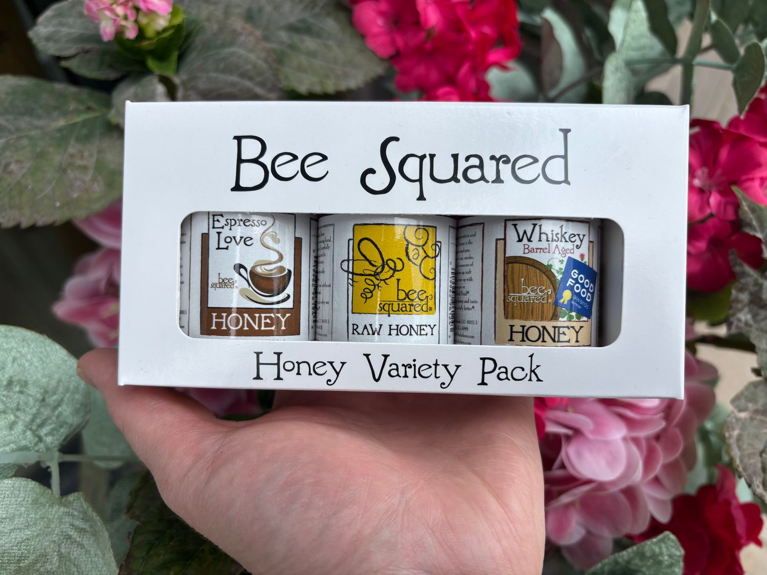 Bee Squared Gift Set; Coffee, Whiskey, And Alfalfa