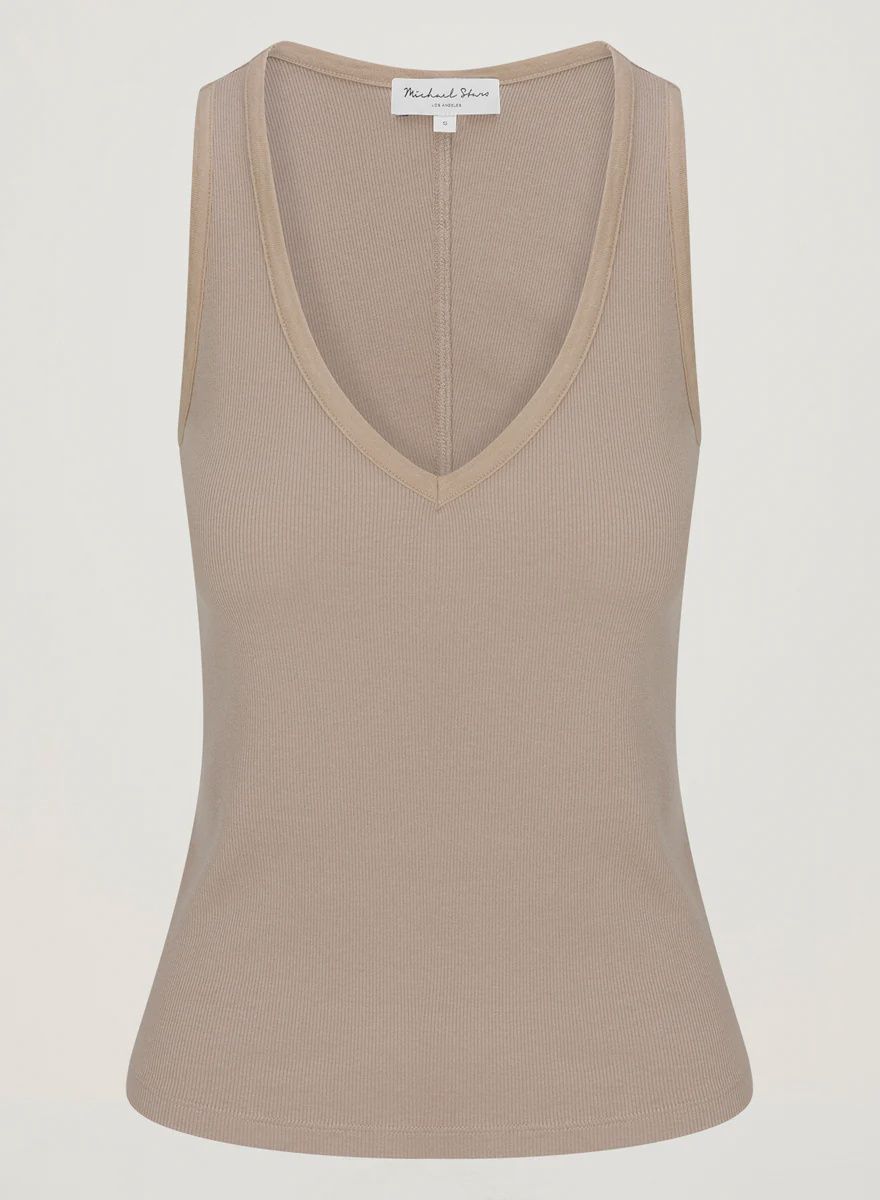 Michael Stars Ivara Racerback Tank, Colour: Macadamia, Size: XS