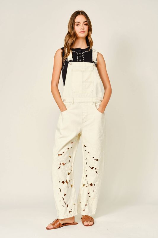 Aaron &amp; Amber Cut Out Embroidered Jumpsuit