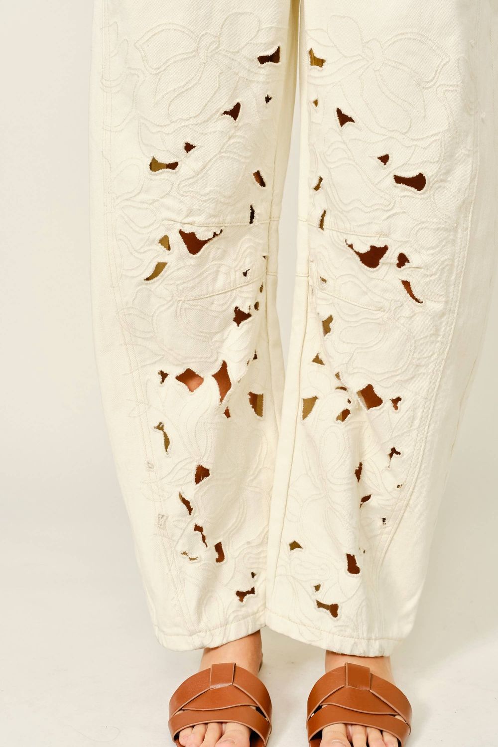 Aaron &amp; Amber Cut Out Embroidered Jumpsuit