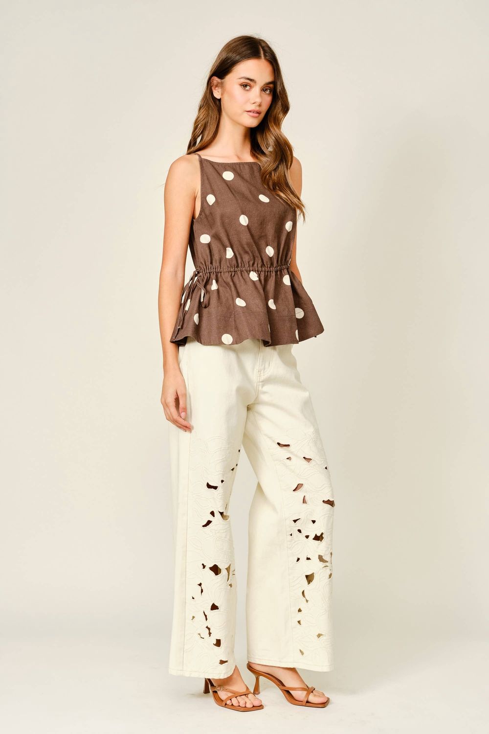 Aaron &amp; Amber Cut Out Embroidered Pants