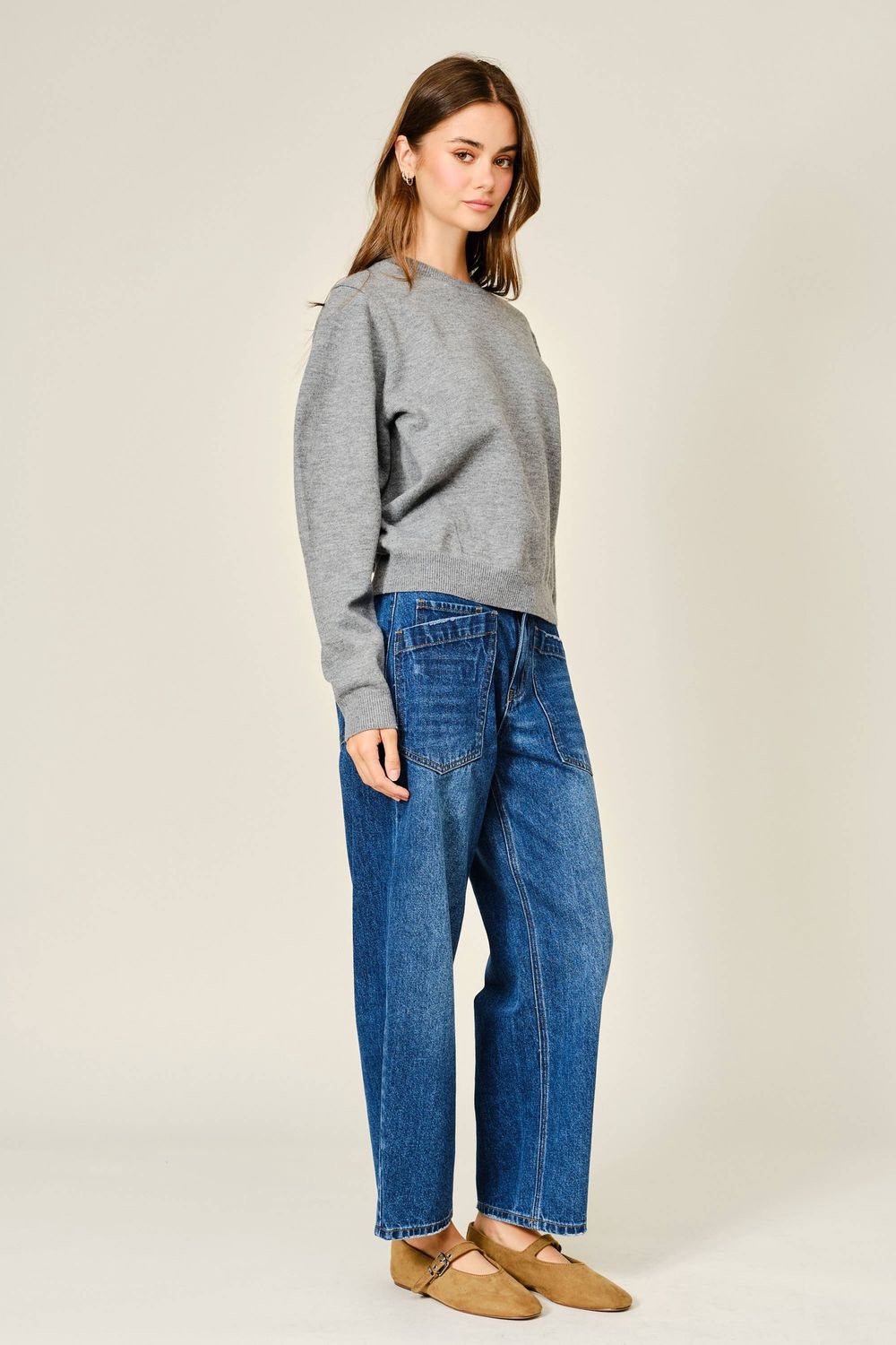Aaron &amp; Amber Semi Barrel Jeans