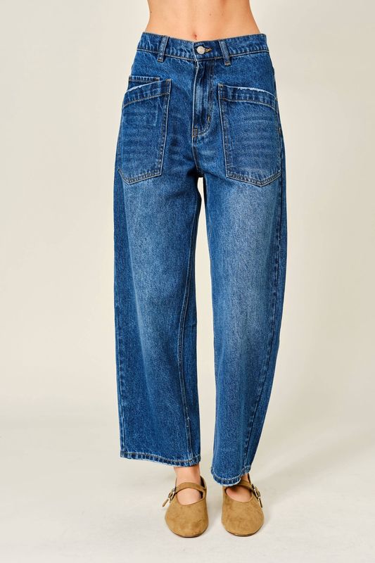 Aaron &amp; Amber Semi Barrel Jeans