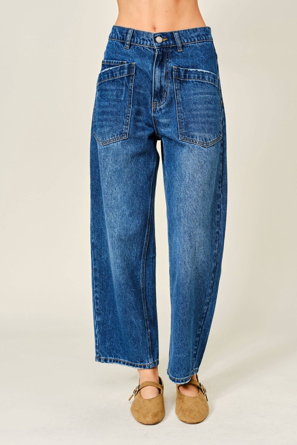 Aaron &amp; Amber Semi Barrel Jeans