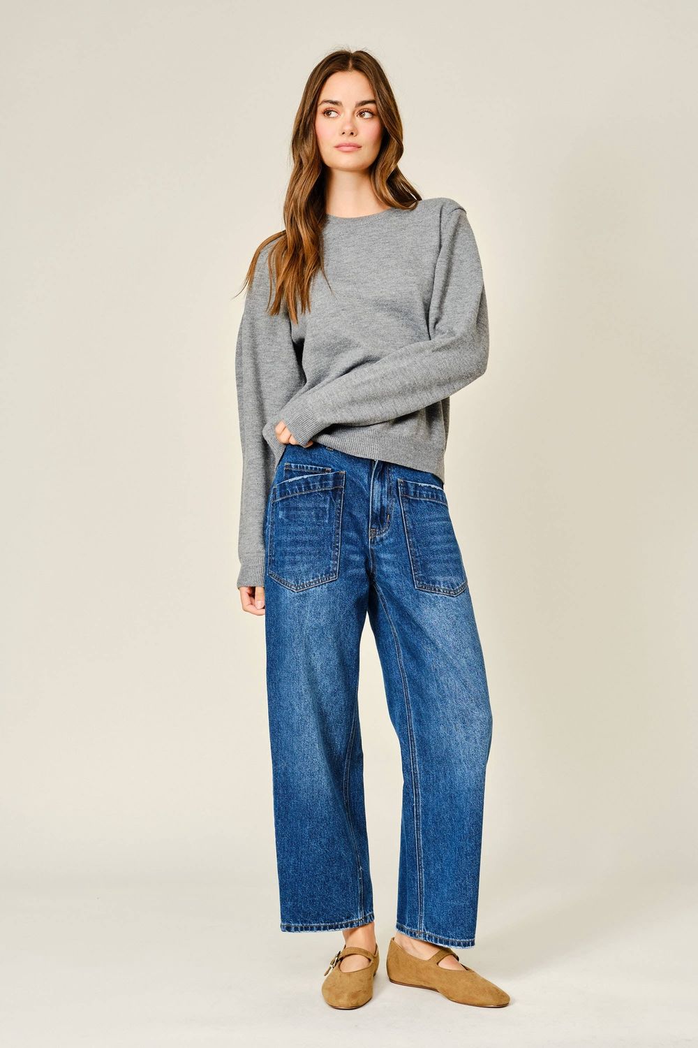 Aaron &amp; Amber Semi Barrel Jeans