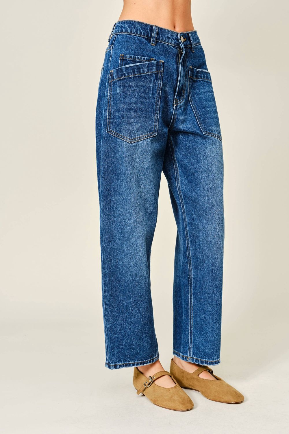 Aaron &amp; Amber Semi Barrel Jeans
