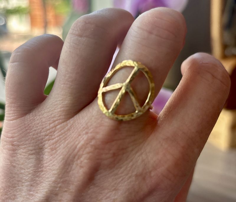 Gai Russo Peace Ring Gold Fill on Sterling Silver Shank