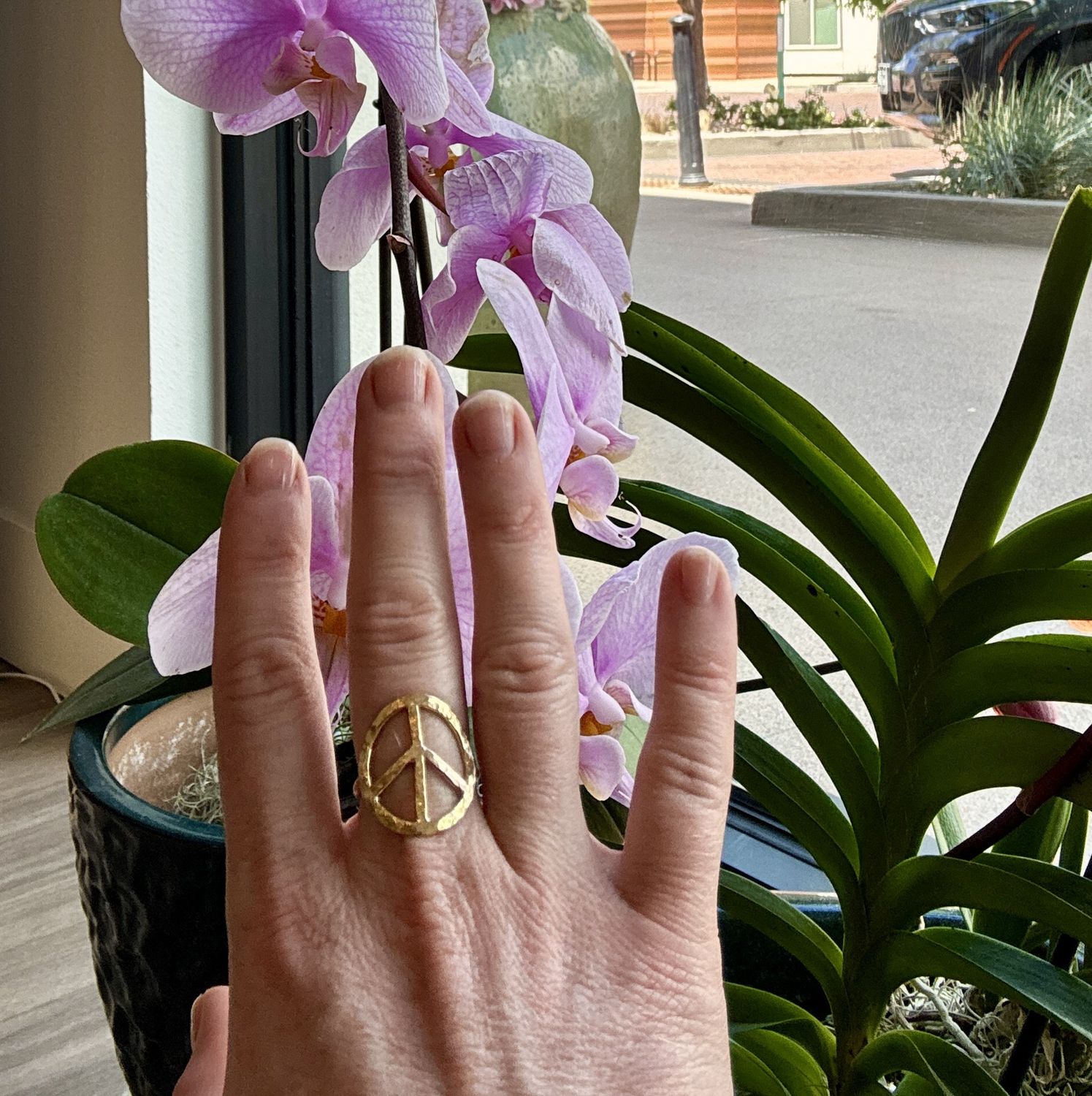 Gai Russo Peace Ring Gold Fill on Sterling Silver Shank