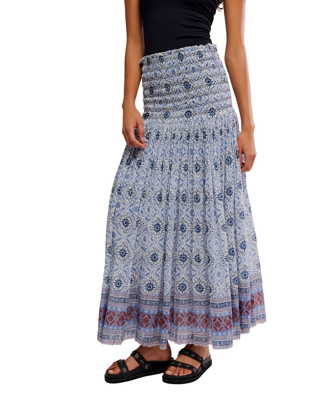 Free People Ravenna Printed Maxi Skirt