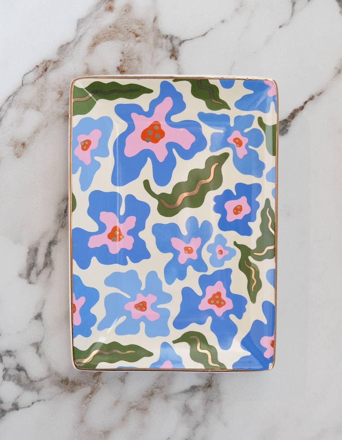 Idlewild Co. Porcelain Trinket Tray, Trippy Daisies
