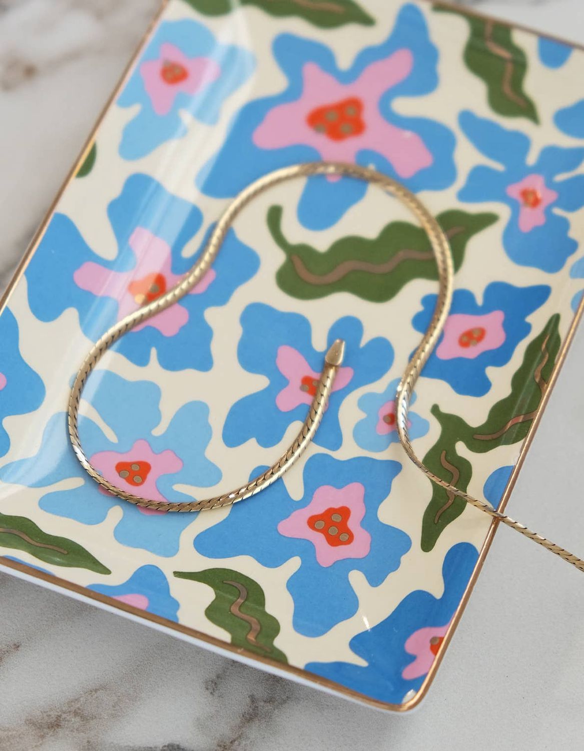 Idlewild Co. Porcelain Trinket Tray, Trippy Daisies