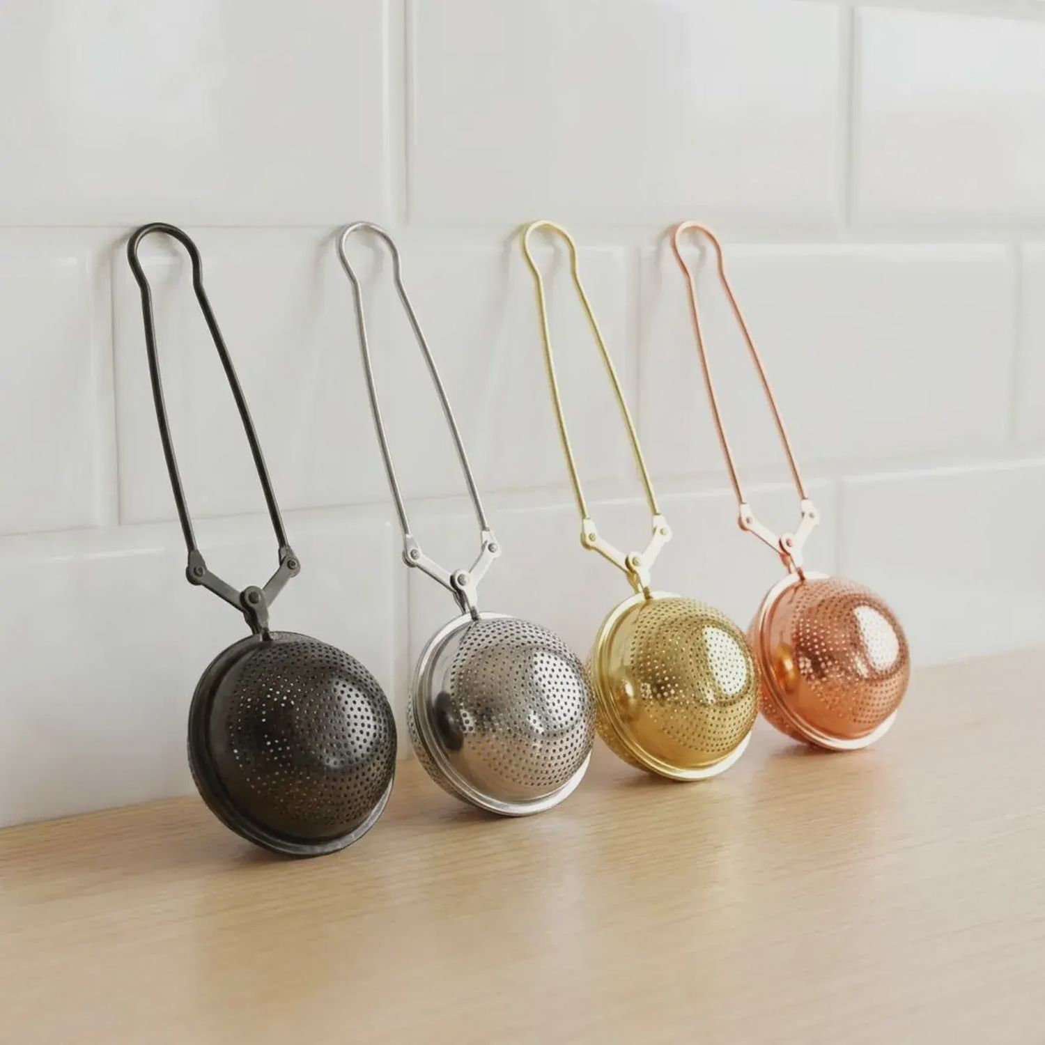 Bamboo Switch Stainless Steel Tea Strainer GOLD