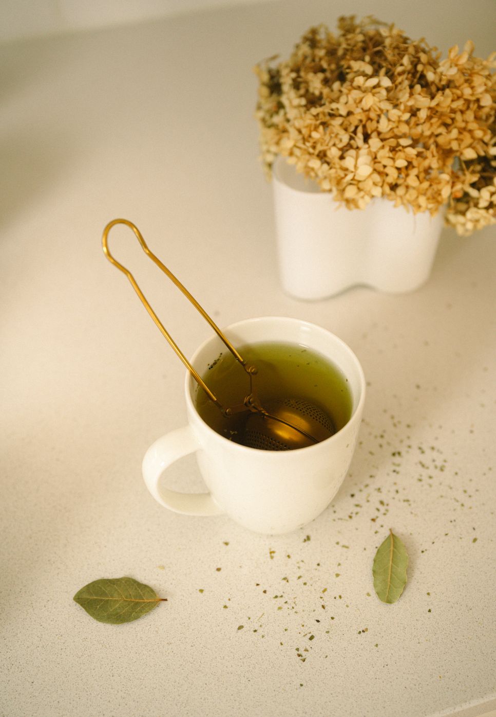 Bamboo Switch Stainless Steel Tea Strainer GOLD