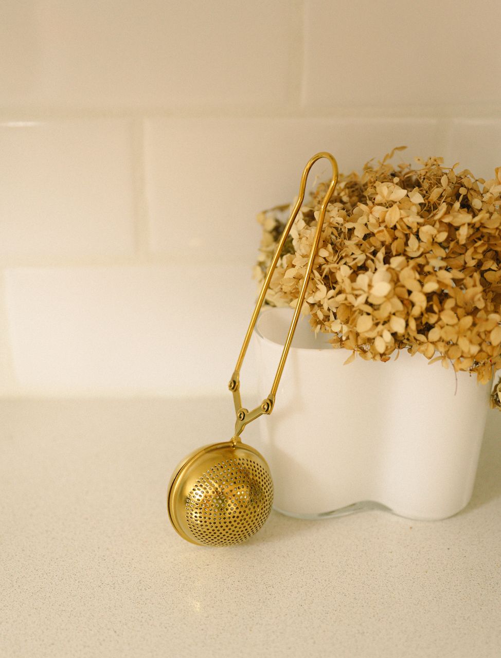 Bamboo Switch Stainless Steel Tea Strainer GOLD, Color: Gold