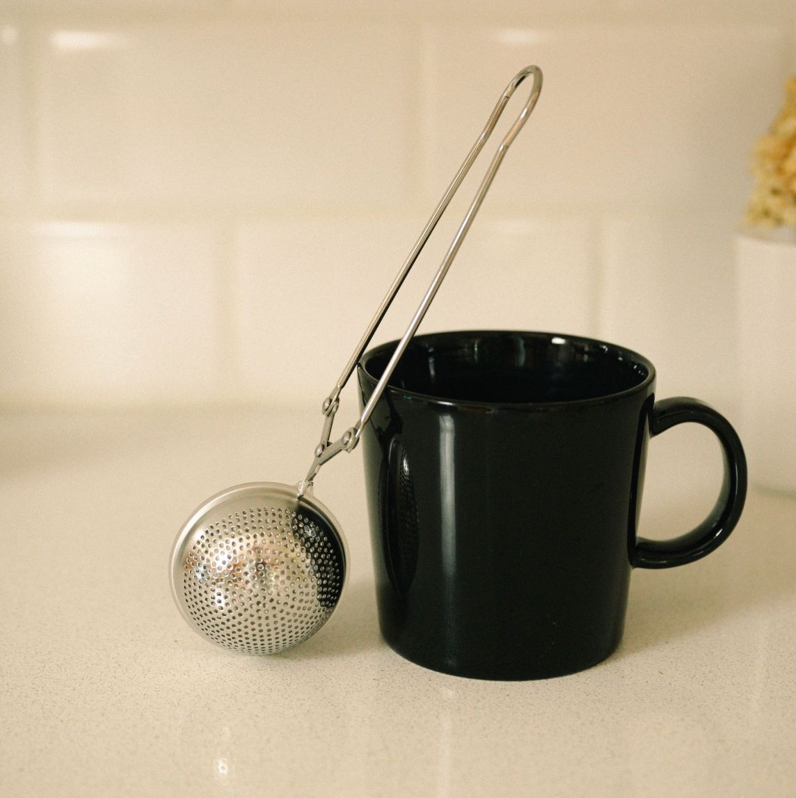 Bamboo Switch Stainless Steel Tea Strainer