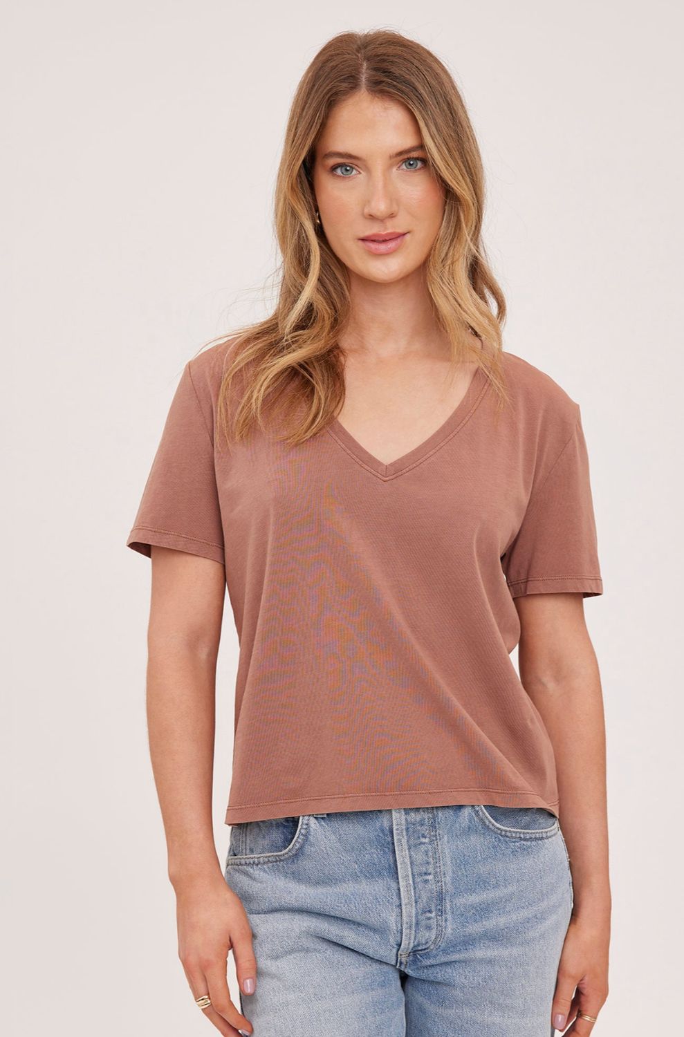 Gentle Fawn Lucy V Neck Tee, Colour: Cappuccino, Size: XS