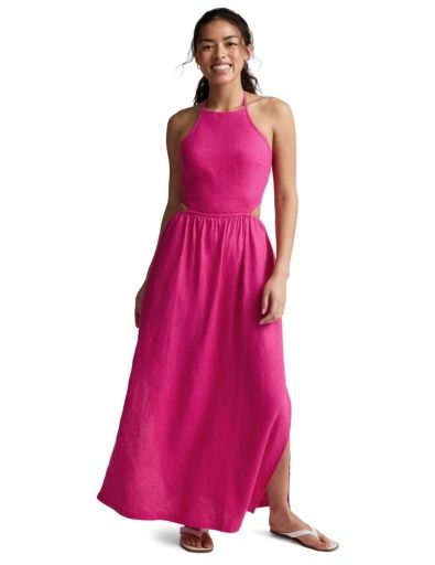 Beyond Yoga Softwash Linen Halter Dress