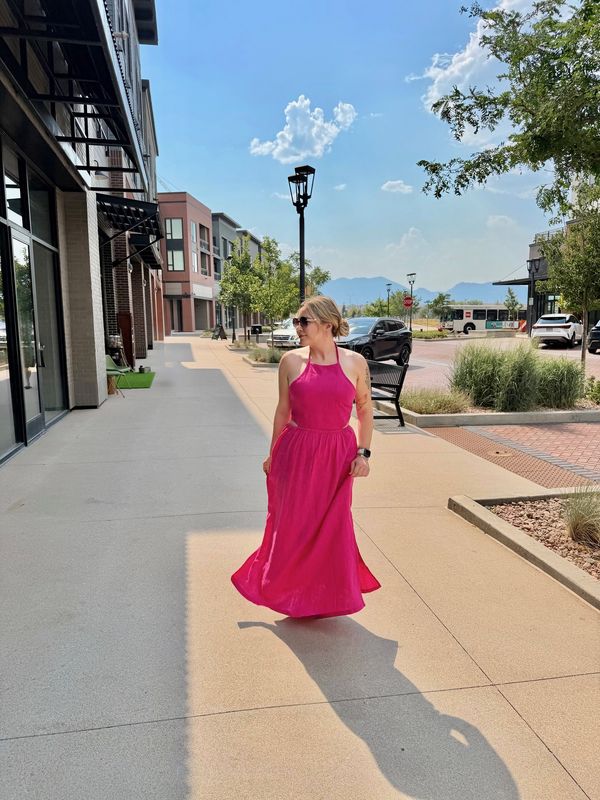 Beyond Yoga Softwash Linen Halter Dress