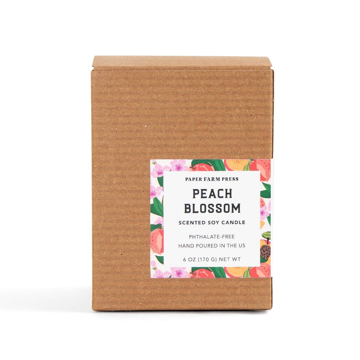 Paper Farm Press Peach Blossom Scented Soy Hand-Poured Candle