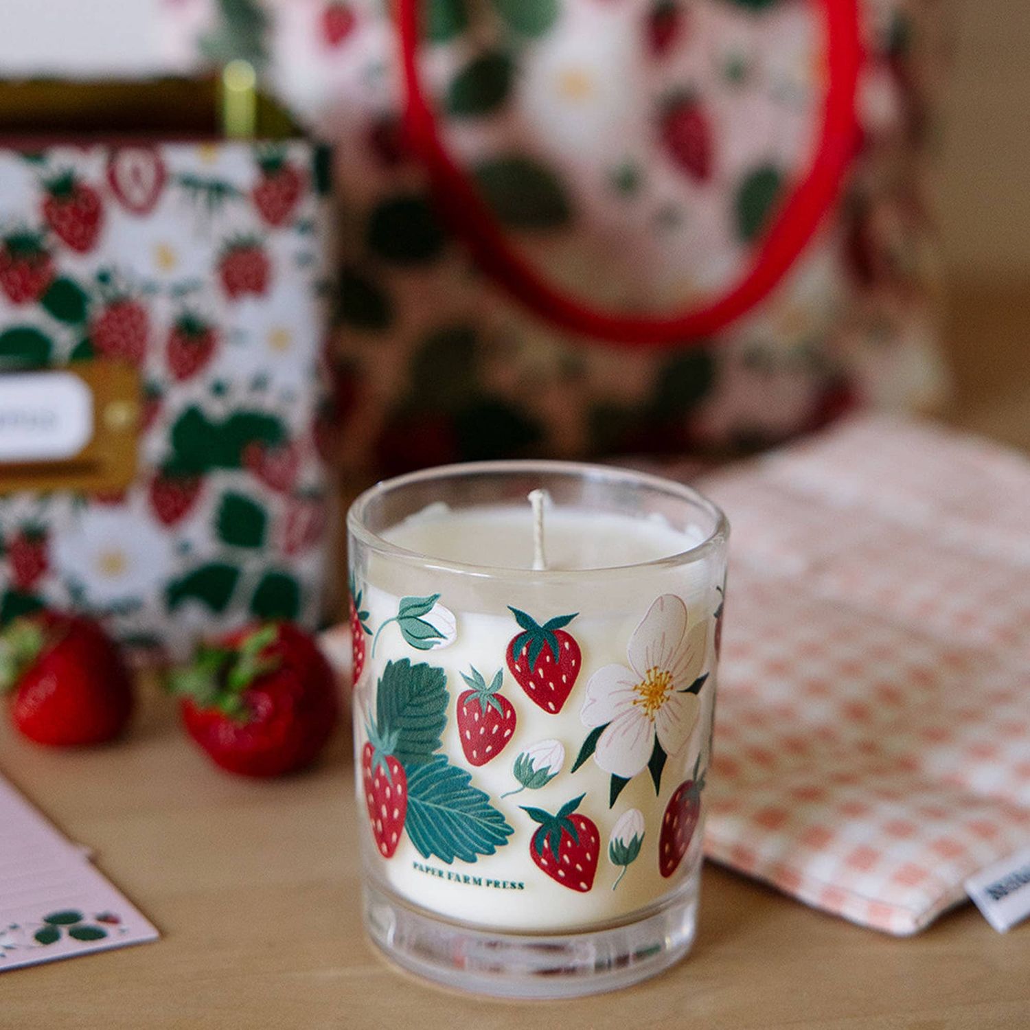 Paper Farm Press Strawberry Patch Soy Candle
