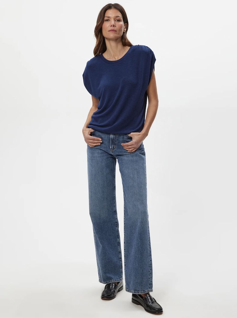 Michael Stars Sharon Shirred Bubble Top