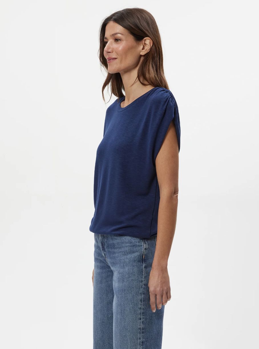 Michael Stars Sharon Shirred Bubble Top