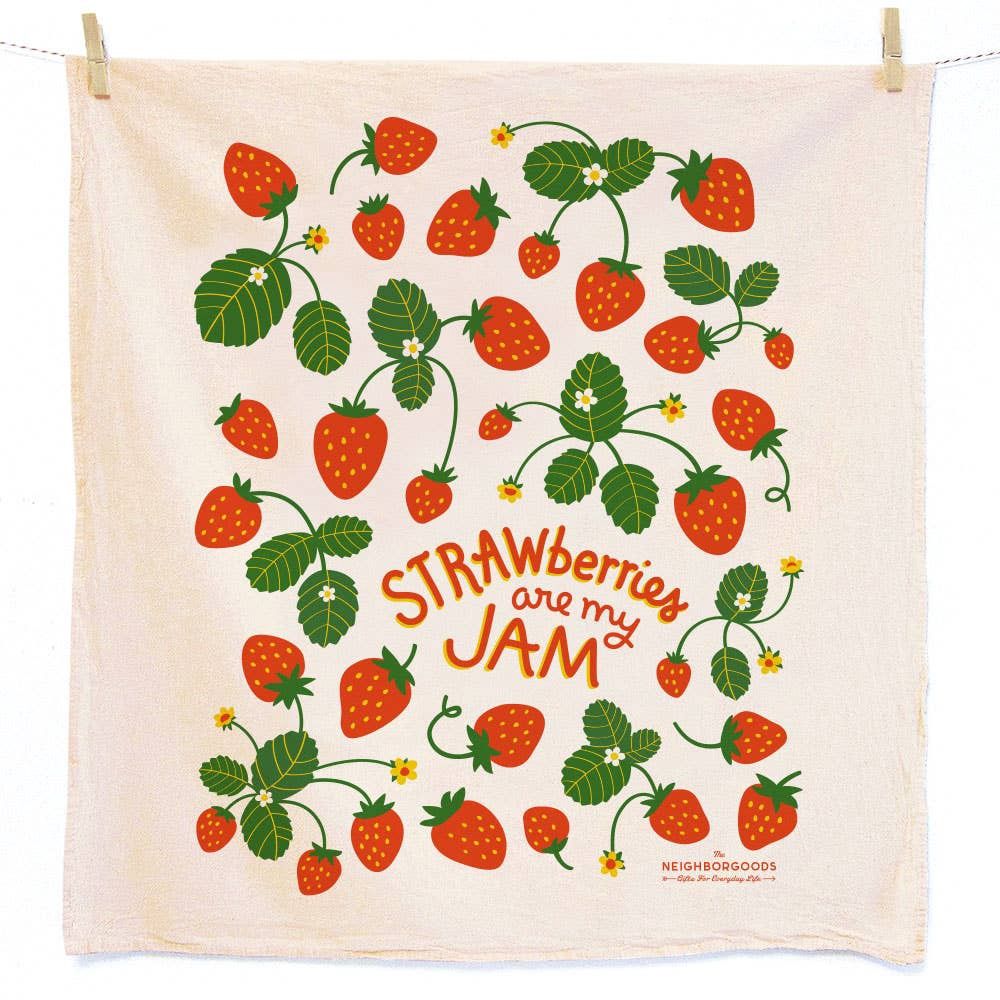 The Neighborgoods Berry Basket Tea Towel Set of 2 (Strawberry and Blueberry)